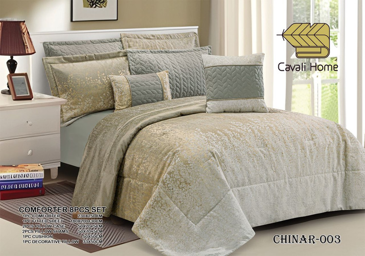 سرویس لحاف روتختی Cavali homeدو نفره 8 تکه مدل CHINAR