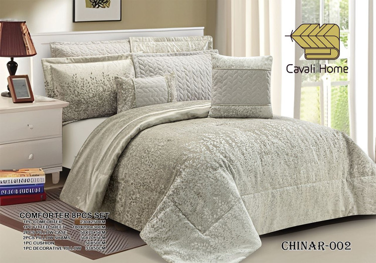 سرویس لحاف روتختی Cavali homeدو نفره 8 تکه مدل CHINAR