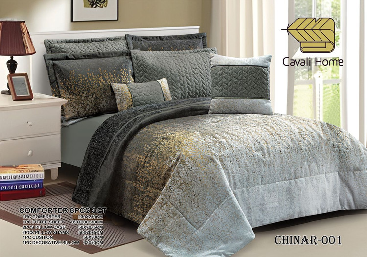 سرویس لحاف روتختی Cavali homeدو نفره 8 تکه مدل CHINAR