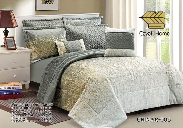 سرویس لحاف روتختی Cavali homeدو نفره 8 تکه مدل CHINAR